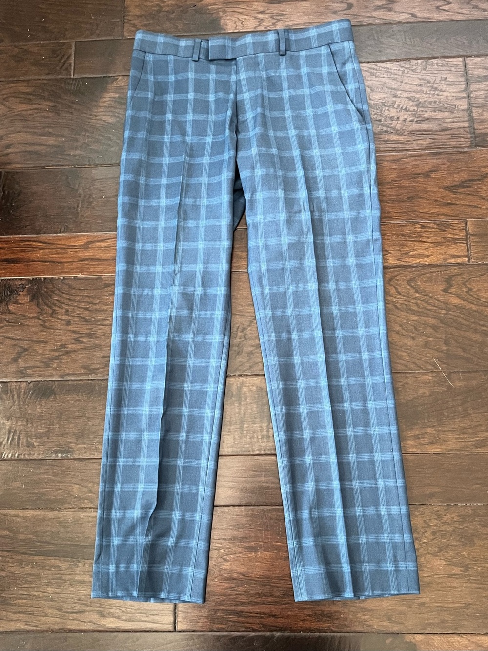 Nick Graham Blue Plaid Men’s Dress Pants; Size 30x30